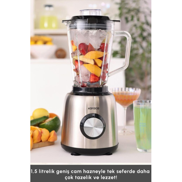 Karaca 1000 W Inox Cam Hazneli Smoothie Blender Teşhir