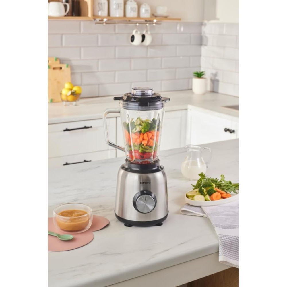 Karaca 1000 W Inox Cam Hazneli Smoothie Blender Teşhir