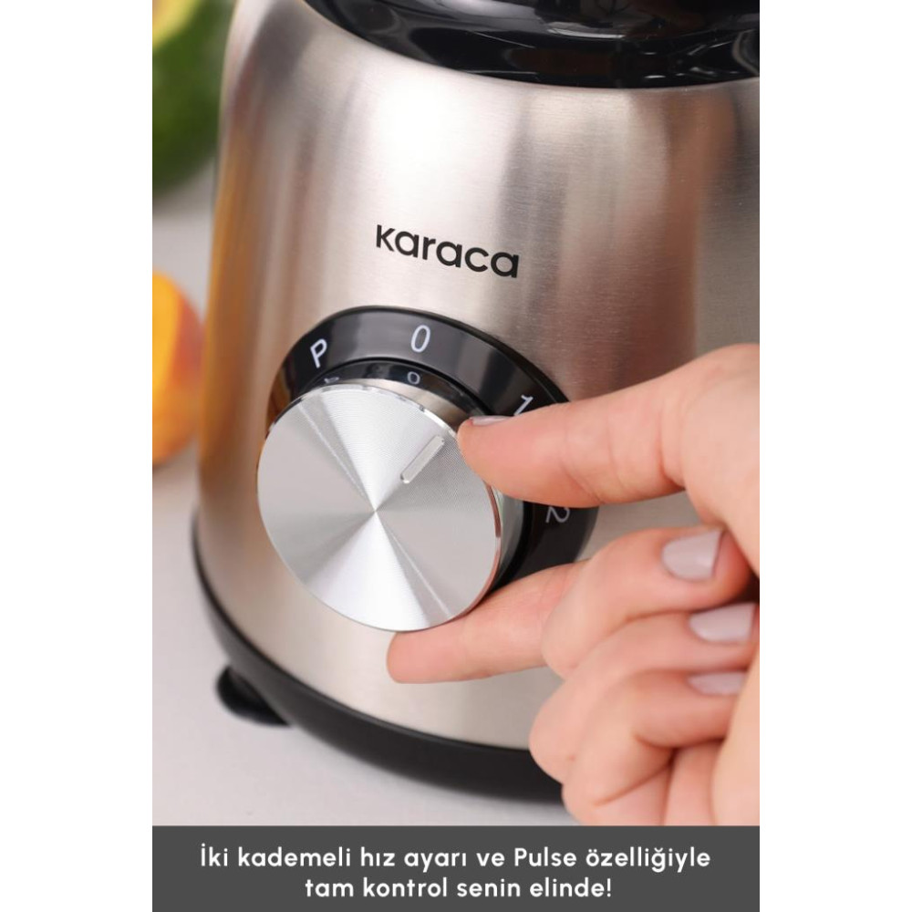 Karaca 1000 W Inox Cam Hazneli Smoothie Blender Teşhir
