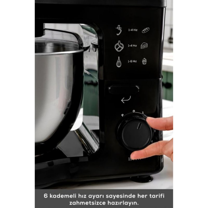 Karaca Maestrochef Stella Siyah 1500 W 5 lt Hamur Yoğurma Makinesi Teşhir
