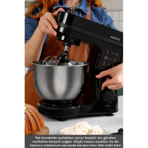 Karaca Maestrochef Stella Siyah 1500 W 5 lt Hamur Yoğurma Makinesi Teşhir