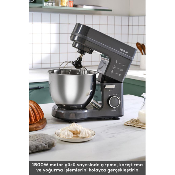 Karaca Maestrochef Stella Space Gray 1500 W 5 lt Hamur Yoğurma Makinesi 
