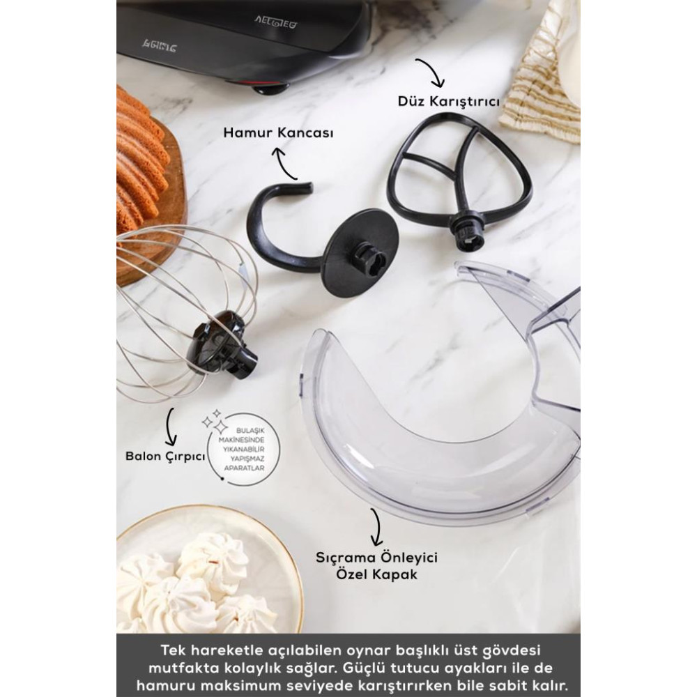 Karaca Maestrochef Stella Space Gray 1500 W 5 lt Hamur Yoğurma Makinesi Teşhir