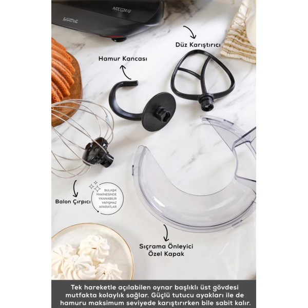 Karaca Maestrochef Stella Space Gray 1500 W 5 lt Hamur Yoğurma Makinesi Teşhir