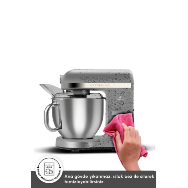 Karaca Mastermaid Chef Pro Çift Kollu 1750 W 5 lt Galaxy Grey Stand Mikser Outlet