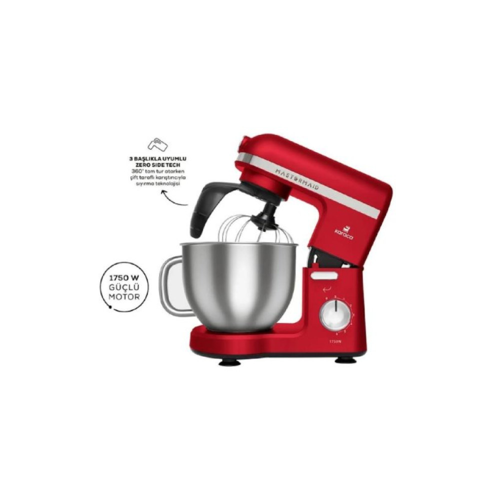 Karaca Mastermaid Chef Pro Çift Kollu 1750 W 5 lt Kırmızı Stand Mikser Teşhir