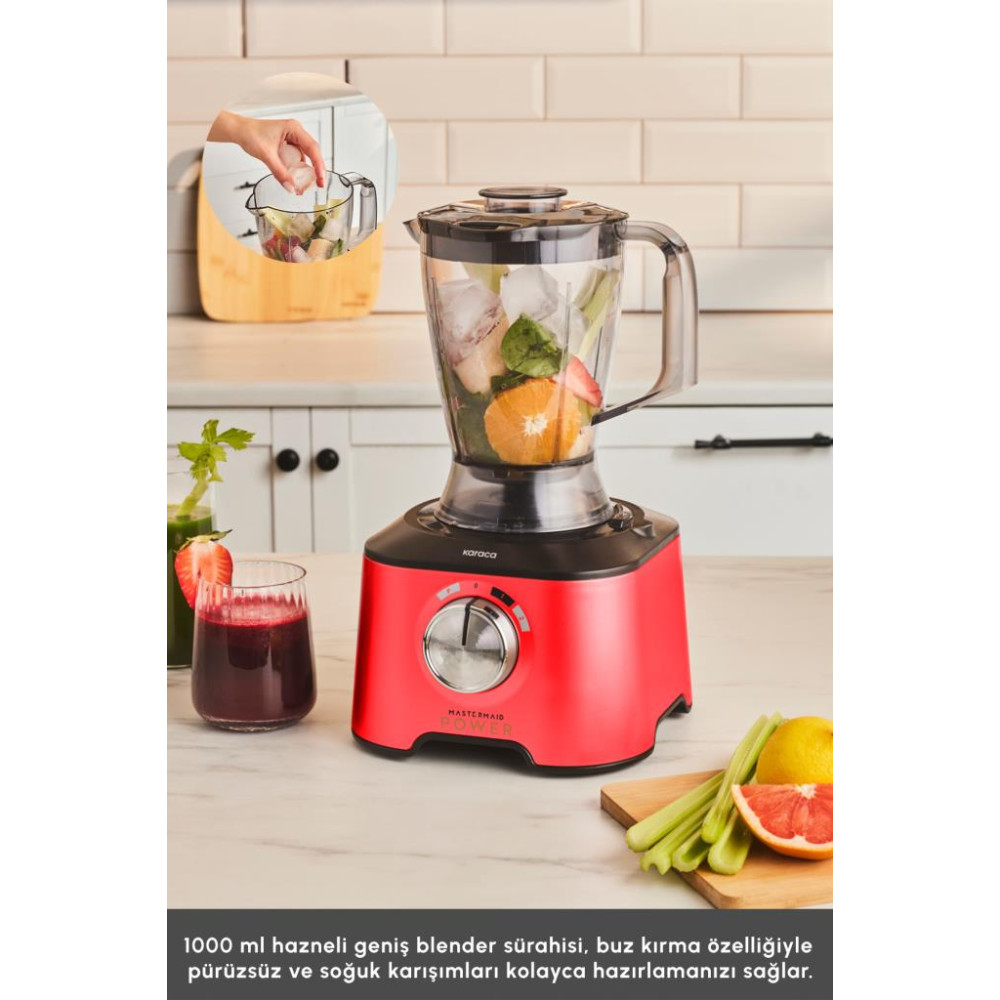 Karaca Mastermaid Power Multifunctional 10in1 Kırmızı 2000 W Gıda Hazırlama Seti Teşhir