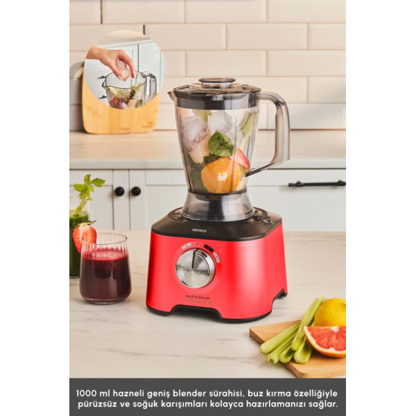 Karaca Mastermaid Power Multifunctional 10in1 Kırmızı 2000 W Gıda Hazırlama Seti Teşhir