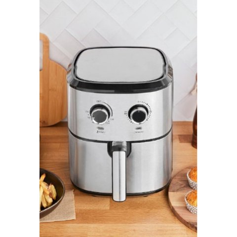 Karaca Multifry Inox Double Pan XL 5.5 lt Yağsız Fritöz Teşhir