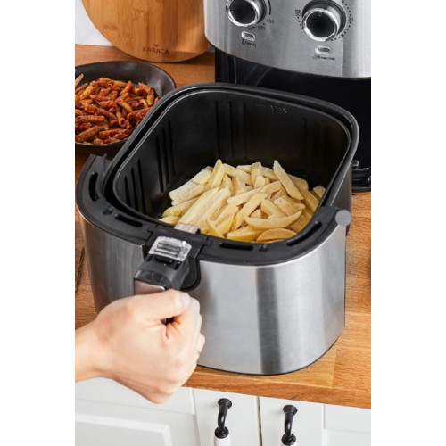 Karaca Multifry Inox Double Pan XL 5.5 lt Yağsız Fritöz Teşhir