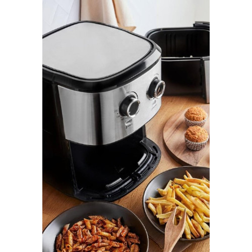 Karaca Multifry Inox Double Pan XL 5.5 lt Yağsız Fritöz Teşhir