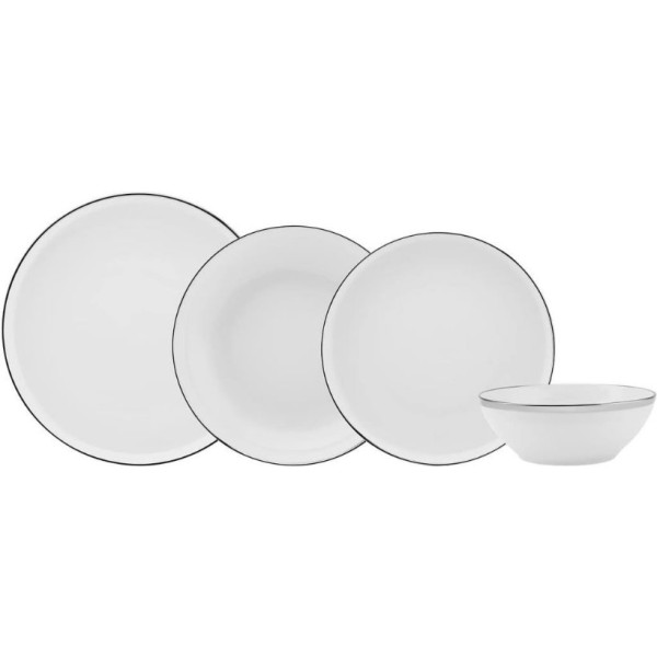 Karaca Streamline Eclipse Platin 24 Parça 6 Kişilik Yemek Takımı