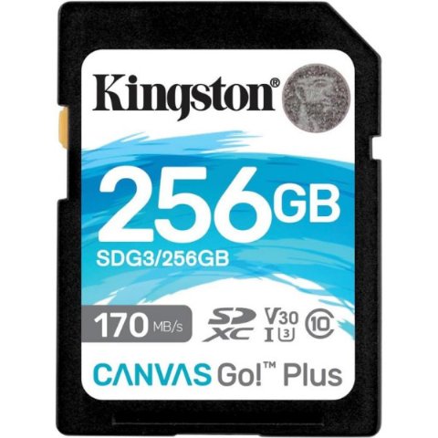Kingston Canvas Go Plus SDG3/256GB Class 10 UHS-I U3 V3...