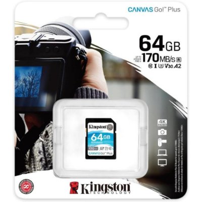Kingston Canvas Go Plus SDG3/64GB Class 10 UHS-I U3 V30 64 GB Hafıza Kartı - Outlet
