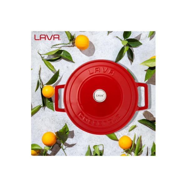 Lava Folk Yuvarlak Kırmızı 22 cm Derin Döküm Tencere
