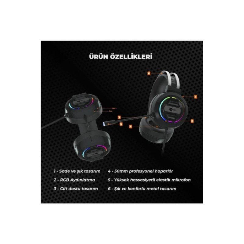 Lenovo Lecoo HT401 RGB USB Kablolu Kulak Üstü Oyuncu Kulaklığı Outlet