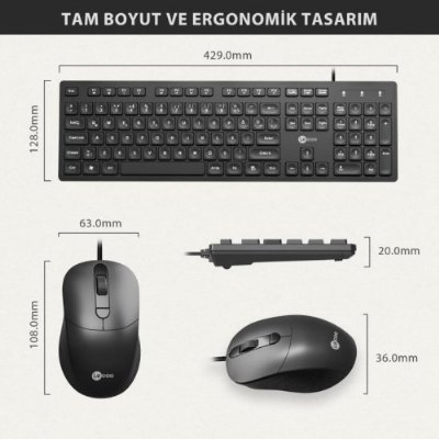 Lenovo Lecoo CM102 Kablolu Klavye Mouse Seti Outlet