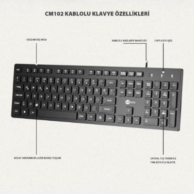 Lenovo Lecoo CM102 Kablolu Klavye Mouse Seti Outlet