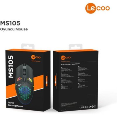 Lenovo Lecoo MS105 RGB Ergonomik Optik Kablolu Oyuncu Mouse Teşhir