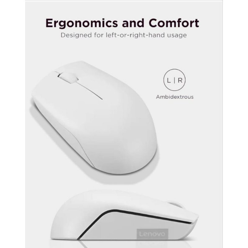 Lenovo 300 Kablosuz / Wireless Compact Mouse, Bulut Gri