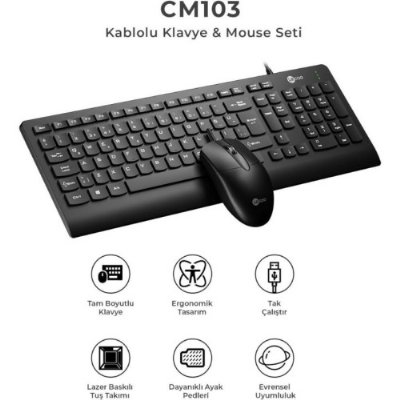 Lenovo Lecoo CM103 Kablolu Klavye Mouse Seti Outlet