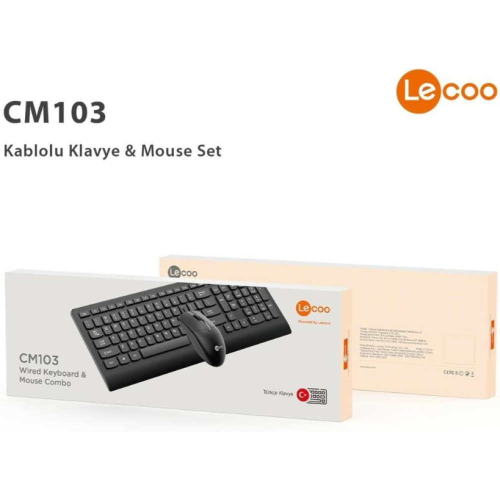Lenovo Lecoo CM103 Kablolu Klavye Mouse Seti Outlet