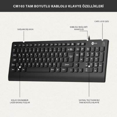 Lenovo Lecoo CM103 Kablolu Klavye Mouse Seti Outlet
