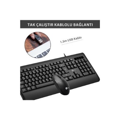 Lenovo Lecoo CM104 Kablolu Klavye Mouse Seti Outlet
