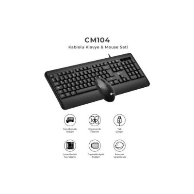 Lenovo Lecoo CM104 Kablolu Klavye Mouse Seti Outlet