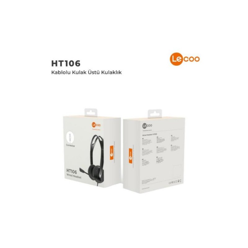 Lenovo Lecoo HT106 Siyah Kablolu Kulak Üstü Kulaklık Outlet