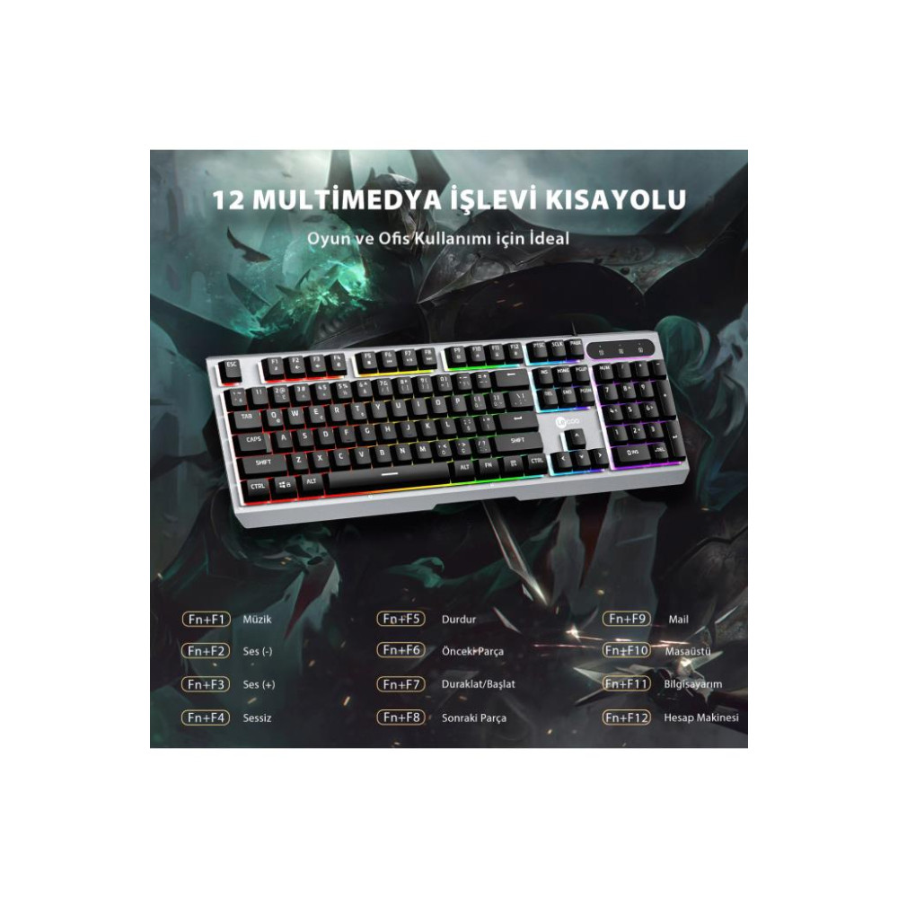 Lenovo Lecoo KB121 RGB Kablolu Oyuncu Klavyesi Teşhir