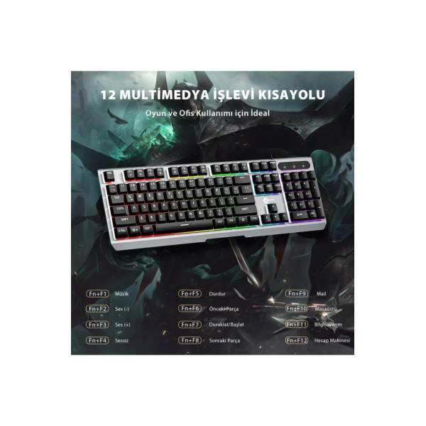 Lenovo Lecoo KB121 RGB Kablolu Oyuncu Klavyesi Teşhir
