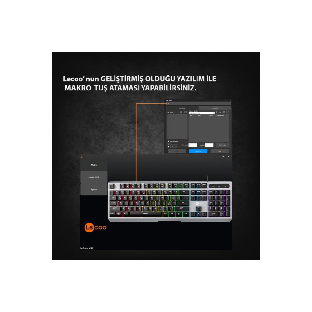 Lenovo Lecoo KB121 RGB Kablolu Oyuncu Klavyesi Teşhir