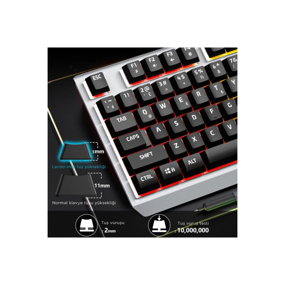 Lenovo Lecoo KB121 RGB Kablolu Oyuncu Klavyesi Teşhir
