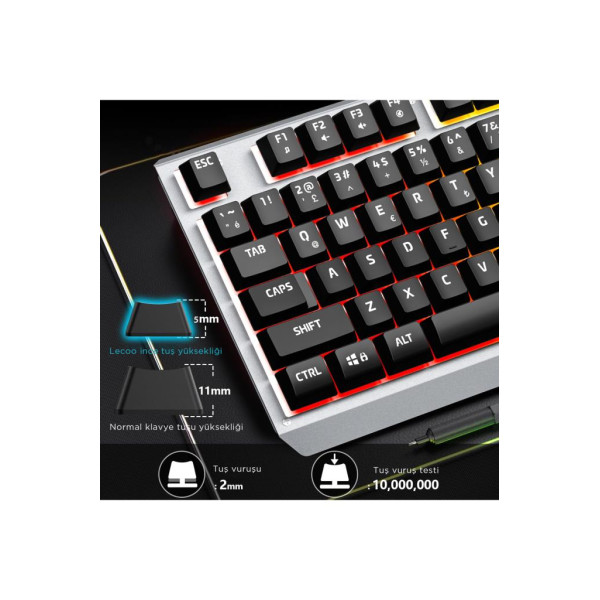 Lenovo Lecoo KB121 RGB Kablolu Oyuncu Klavyesi Teşhir