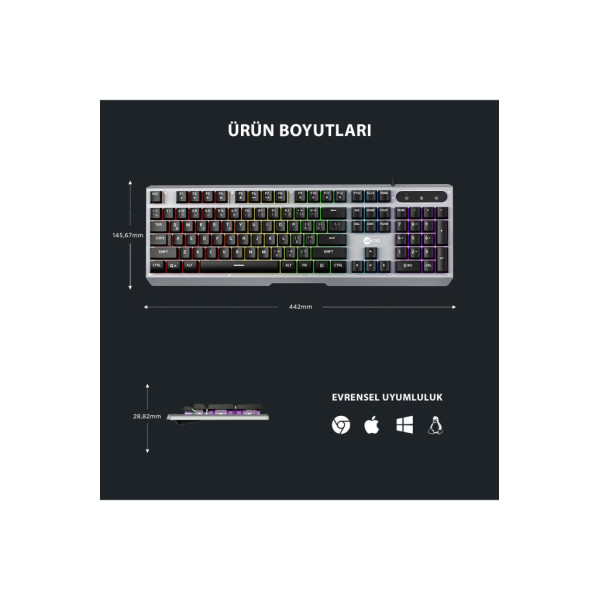 Lenovo Lecoo KB121 RGB Kablolu Oyuncu Klavyesi Teşhir