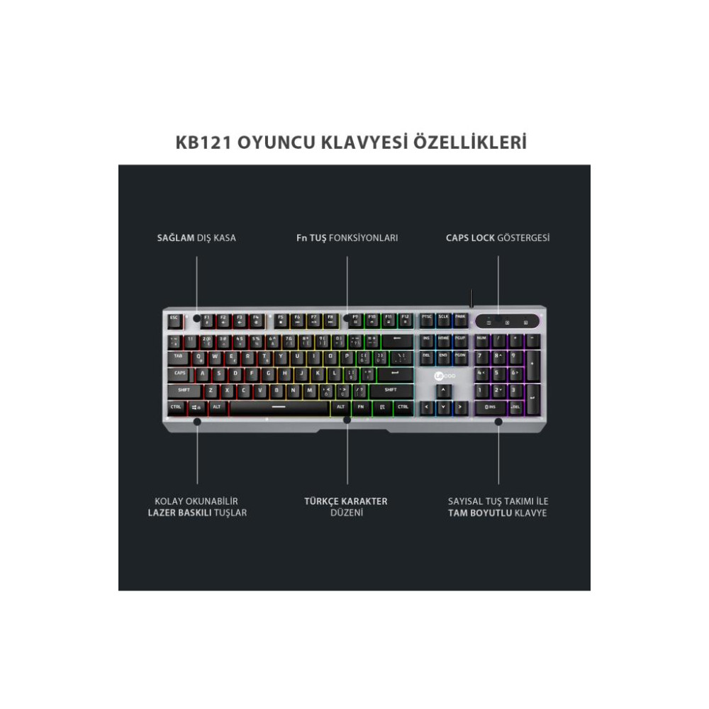 Lenovo Lecoo KB121 RGB Kablolu Oyuncu Klavyesi Teşhir