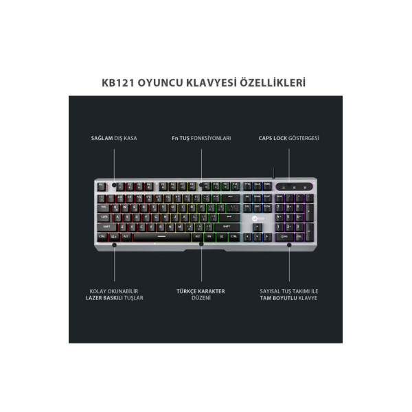 Lenovo Lecoo KB121 RGB Kablolu Oyuncu Klavyesi Teşhir