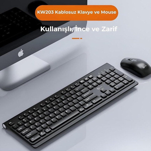Lenovo Lecoo KW203 Siyah Kablosuz Klavye Mouse Seti Teşhir