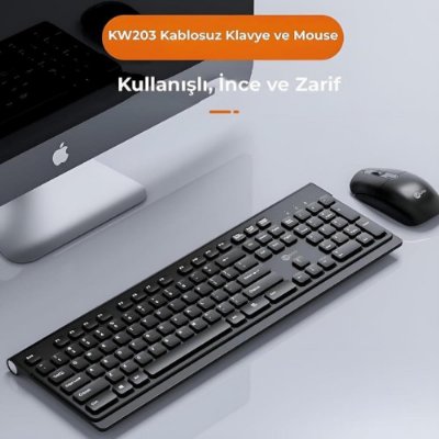 Lenovo Lecoo KW203 Siyah Kablosuz Klavye Mouse Seti Outlet