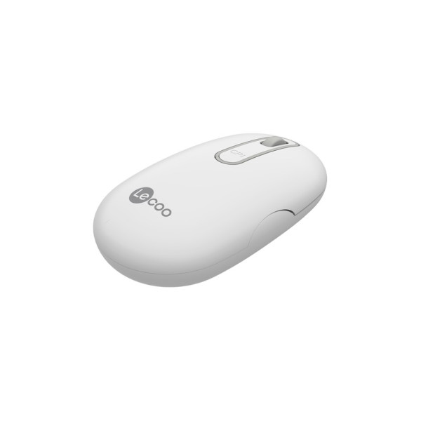 Lenovo Lecoo WS207 Beyaz Şarjlı Ergonomik Optik Kablosuz Mouse - TESHİR