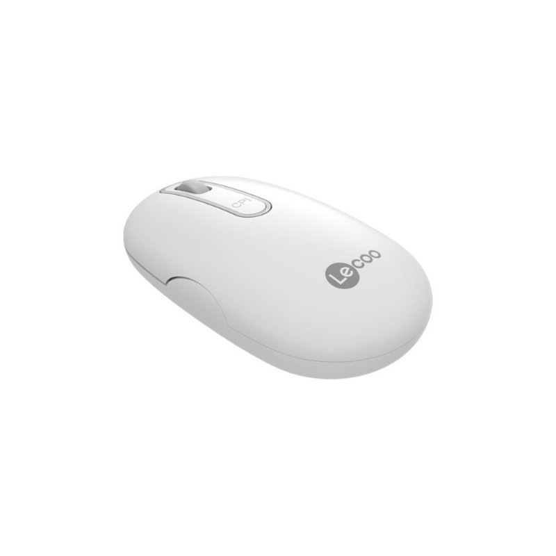 Lenovo Lecoo WS207 Beyaz Şarjlı Ergonomik Optik Kablosuz Mouse - TESHİR