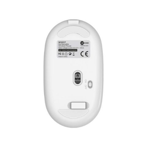 Lenovo Lecoo WS207 Beyaz Şarjlı Ergonomik Optik Kablosuz Mouse - TESHİR