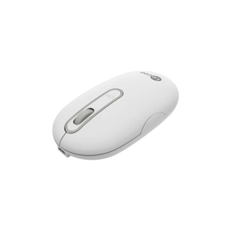 Lenovo Lecoo WS207 Beyaz Şarjlı Ergonomik Optik Kablosuz Mouse - TESHİR