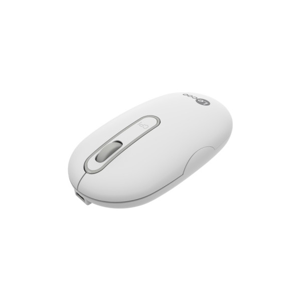 Lenovo Lecoo WS207 Beyaz Şarjlı Ergonomik Optik Kablosuz Mouse - TESHİR
