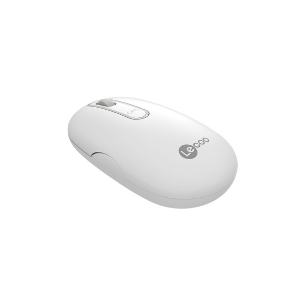 Lenovo Lecoo WS207 Beyaz Şarjlı Ergonomik Optik Kablosuz Mouse - TESHİR