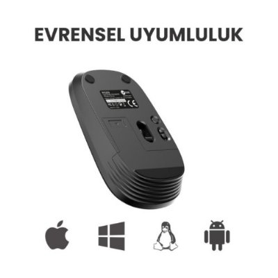 Lenovo Lecoo WS209 Siyah Şarjlı Sessiz Ergonomik Optik Kablosuz Mouse Teşhir