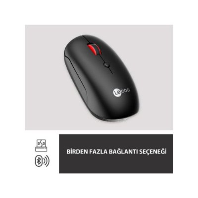 Lenovo lecoo WS211 Siyah Şarjlı Sessiz Ergonomik Optik Kablosuz Mouse Teşhir