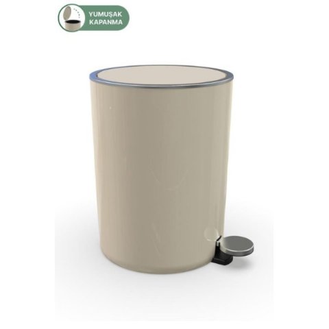 Prima Nova Lenox 5 Lt Pedallı Banyo Mutfak Ofis Çöp Kovası - Bej Outlet