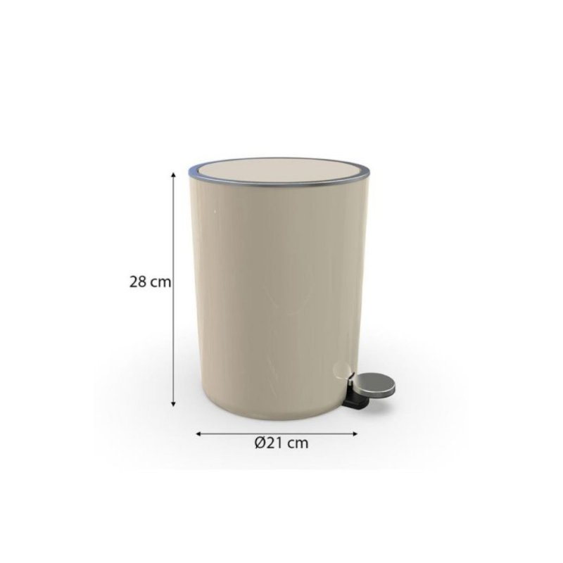 Prima Nova Lenox 5 Lt Pedallı Banyo Mutfak Ofis Çöp Kovası - Bej Outlet